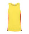 AWDis Just Cool Mens Contrast Panel Sports Vest Top (Sun Yellow/Fire Red)