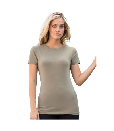 Feel Good T-shirt Étirable À Manches Courtes Femme Kaki Skinni Fit