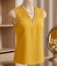 Top sans manches jaune MAYFLOWER CHF3053A en crêpe fluide avec détails dentelle-3