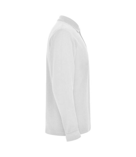 Mens Estrella Long-sleeved Polo Shirt White Roly