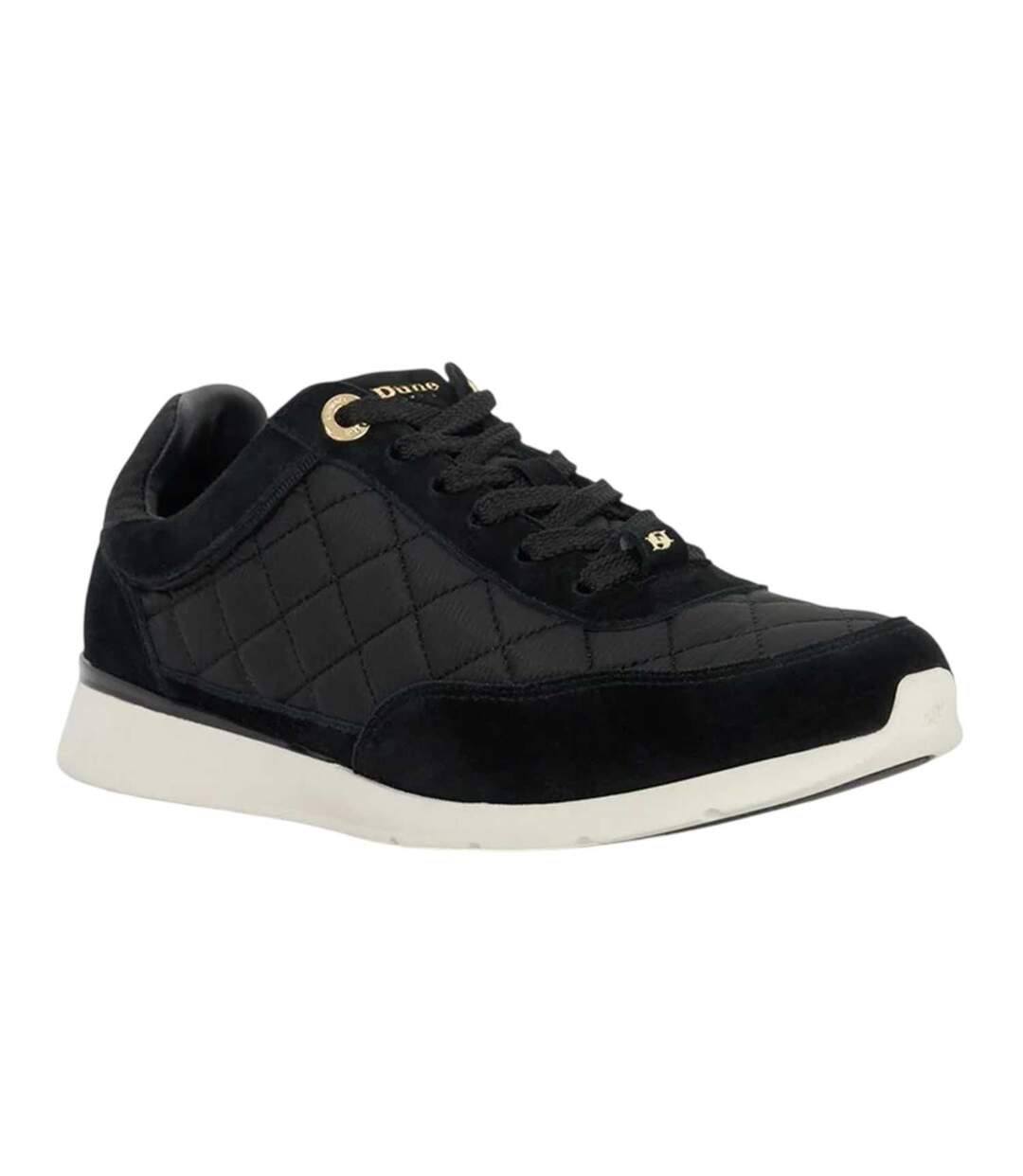 Womens/ladies Everglow Suede Trainers Black Dune London-4