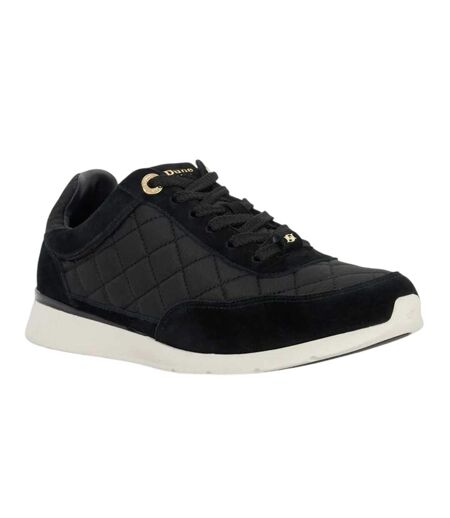 Womens/ladies Everglow Suede Trainers Black Dune London