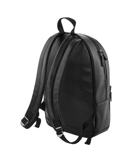 Unisex adult faux leather backpack one size black Bagbase