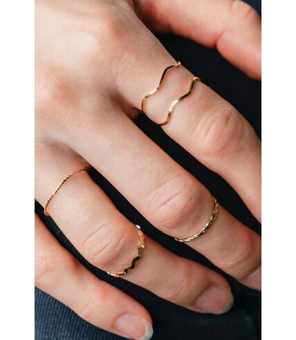 5 Piece Slim Silver Bohemian Pearl Tribal midi Stackable Ring Set