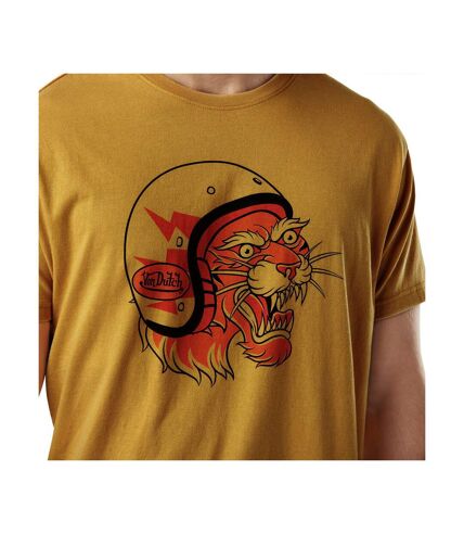 T-shirt homme col rond et print avec acid wash en coton Lion Vondutch