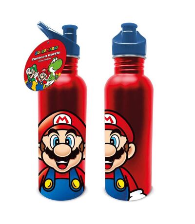Super Mario Metal 23.6floz Water Bottle (Red/Blue) (One Size) - UTPM7483