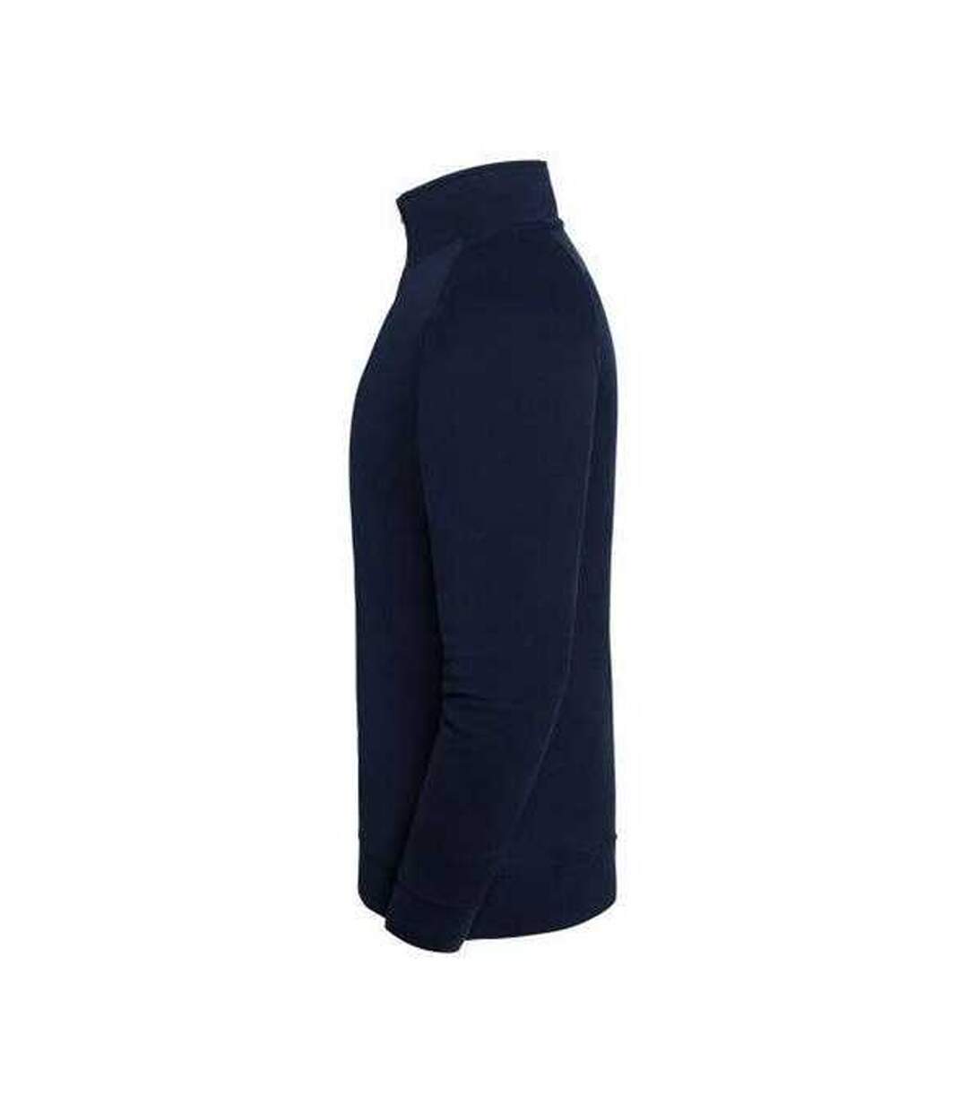 Sweat Uni Col Montant Zippé Iconic Premium Homme Bleu Marine Sombre Fruit Of The Loom-3