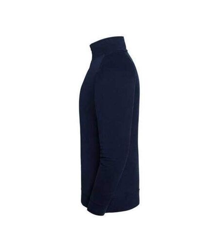 Sweat Uni Col Montant Zippé Iconic Premium Homme Bleu Marine Sombre Fruit Of The Loom