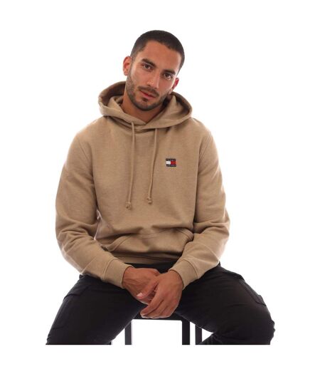 Sweat À Capuche Style Badge Homme Brun-beige Tommy Hilfiger