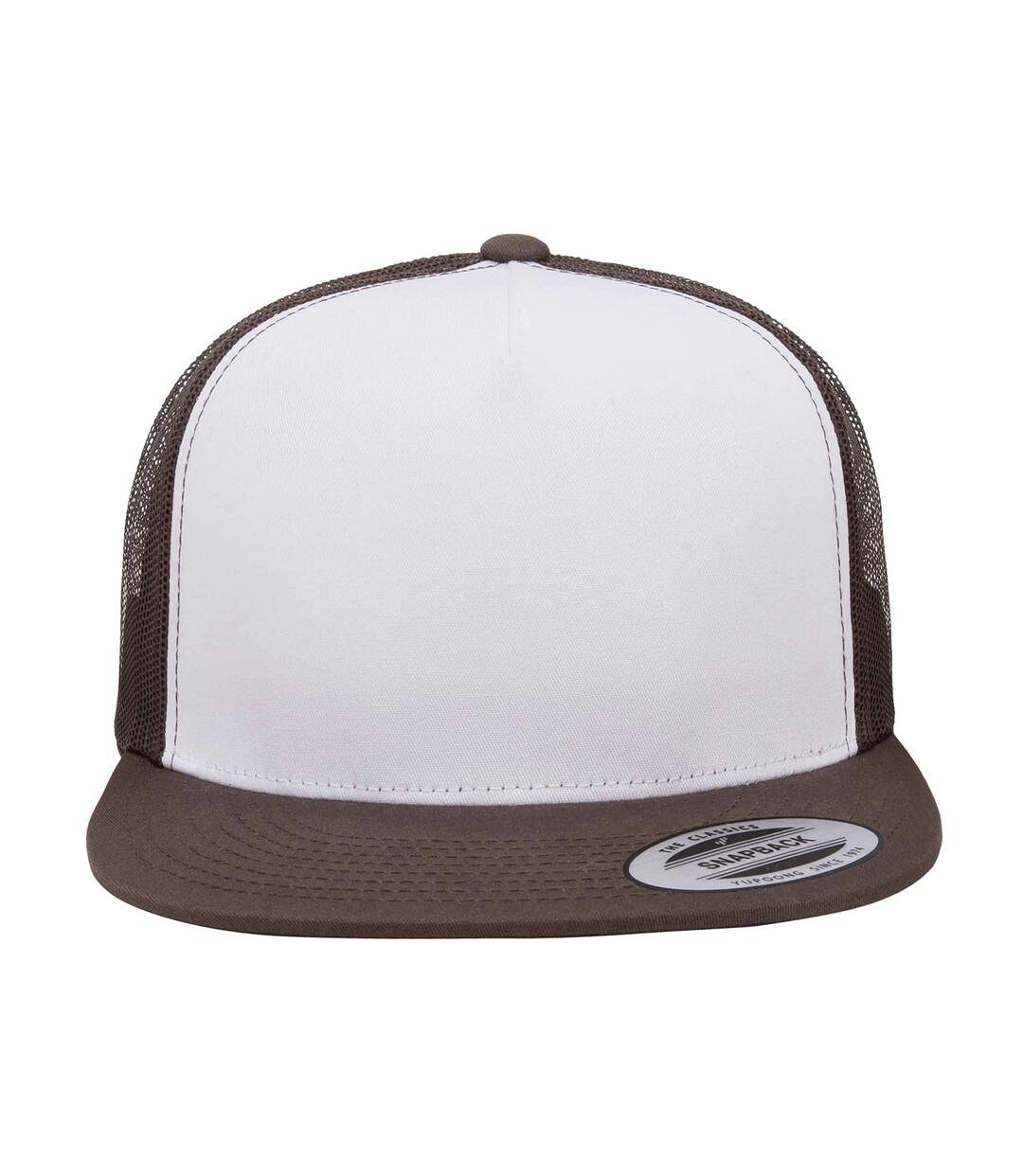 Casquette Trucker Classic Blanc Marron Yupoong-4