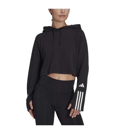 Sweat à capuche train essentials femme noir / blanc Adidas