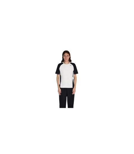 Mens Contrast Shoulders T-shirt White No Fear