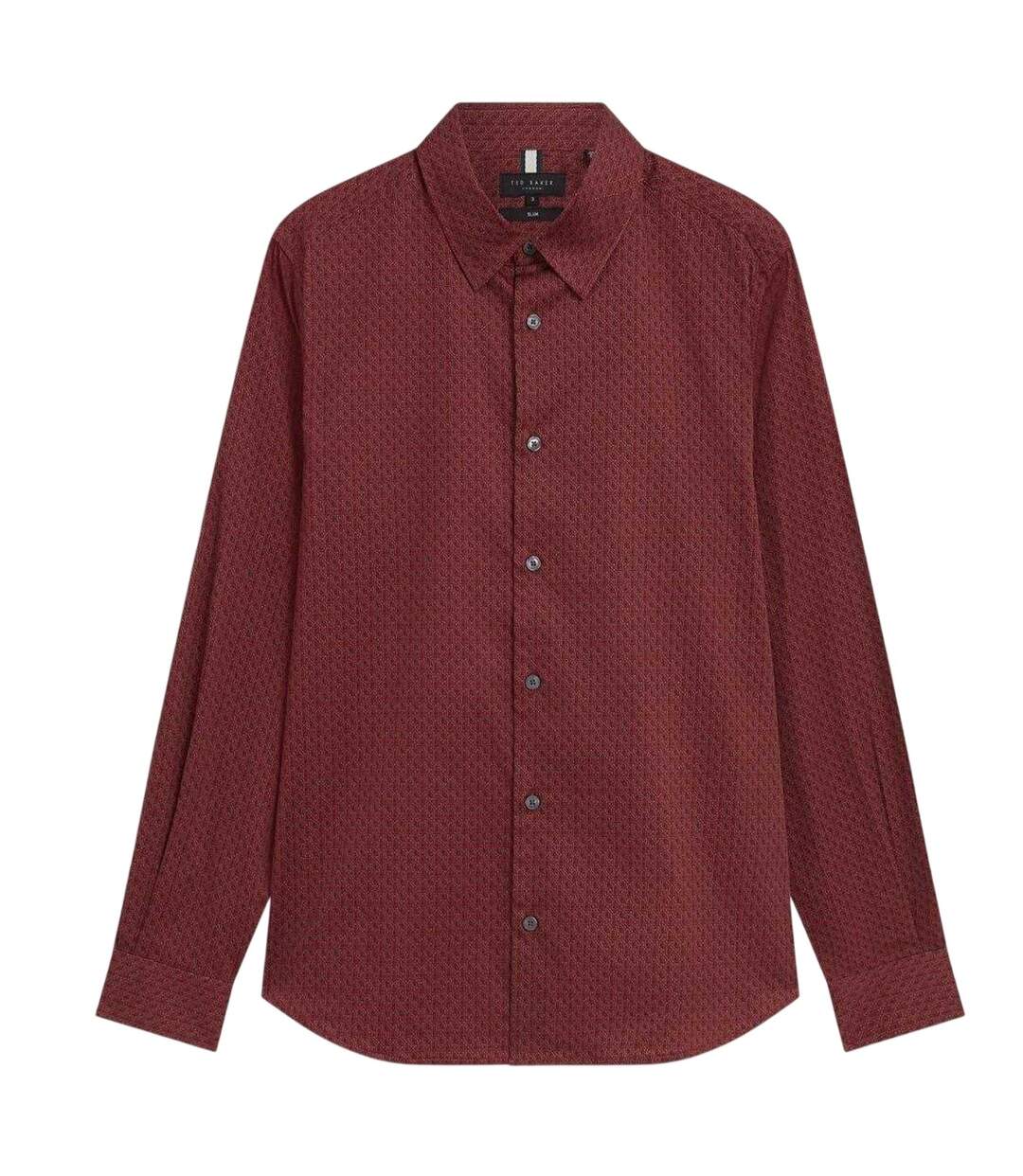Chemise Manches Longues Motif/style Géométrique Homme Rouge Foncé Ted Baker-2