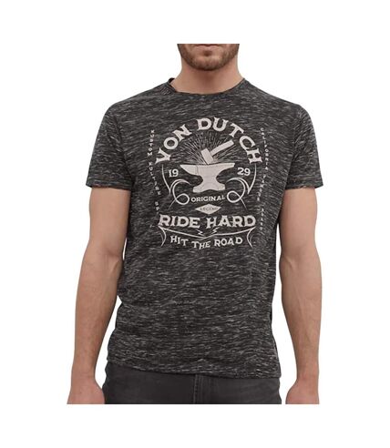 T-shirt Noir Chiné Homme Von Dutch HIT - L