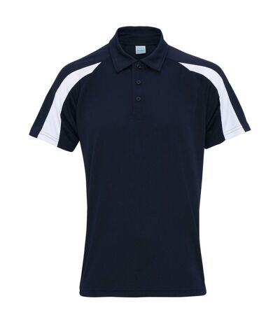 Polo homme bleu marine français / blanc AWDis Cool