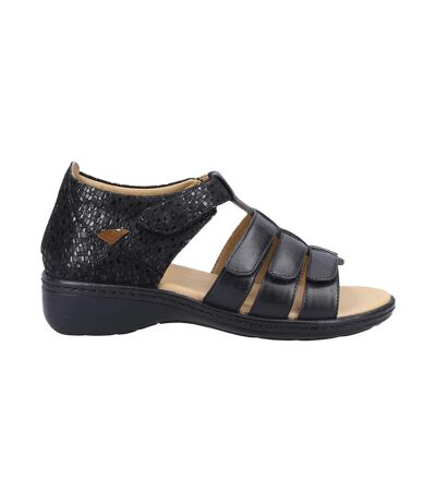 Womens/ladies julie leather sandals black Fleet & Foster