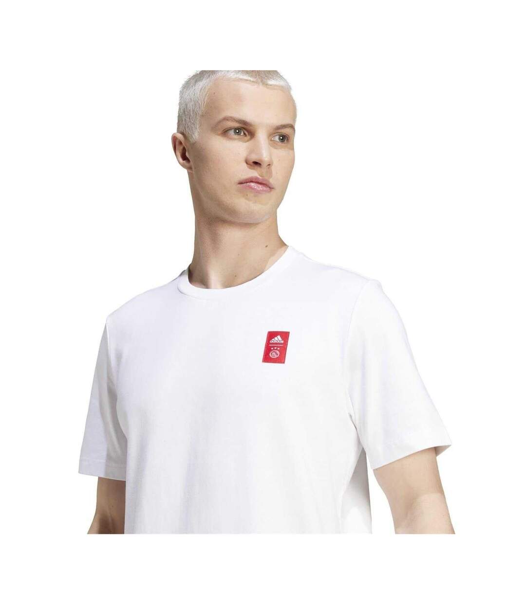T-shirt Motif/style Ajax Amsterdam Homme Blanc Adidas-4