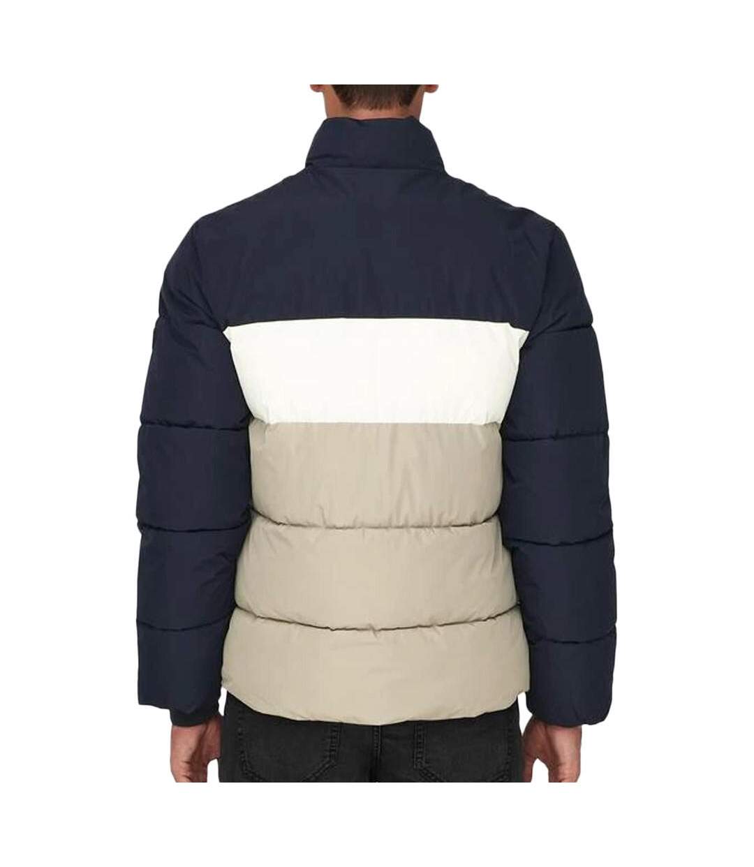 Doudoune marine/beige homme only & sons melvin life-2