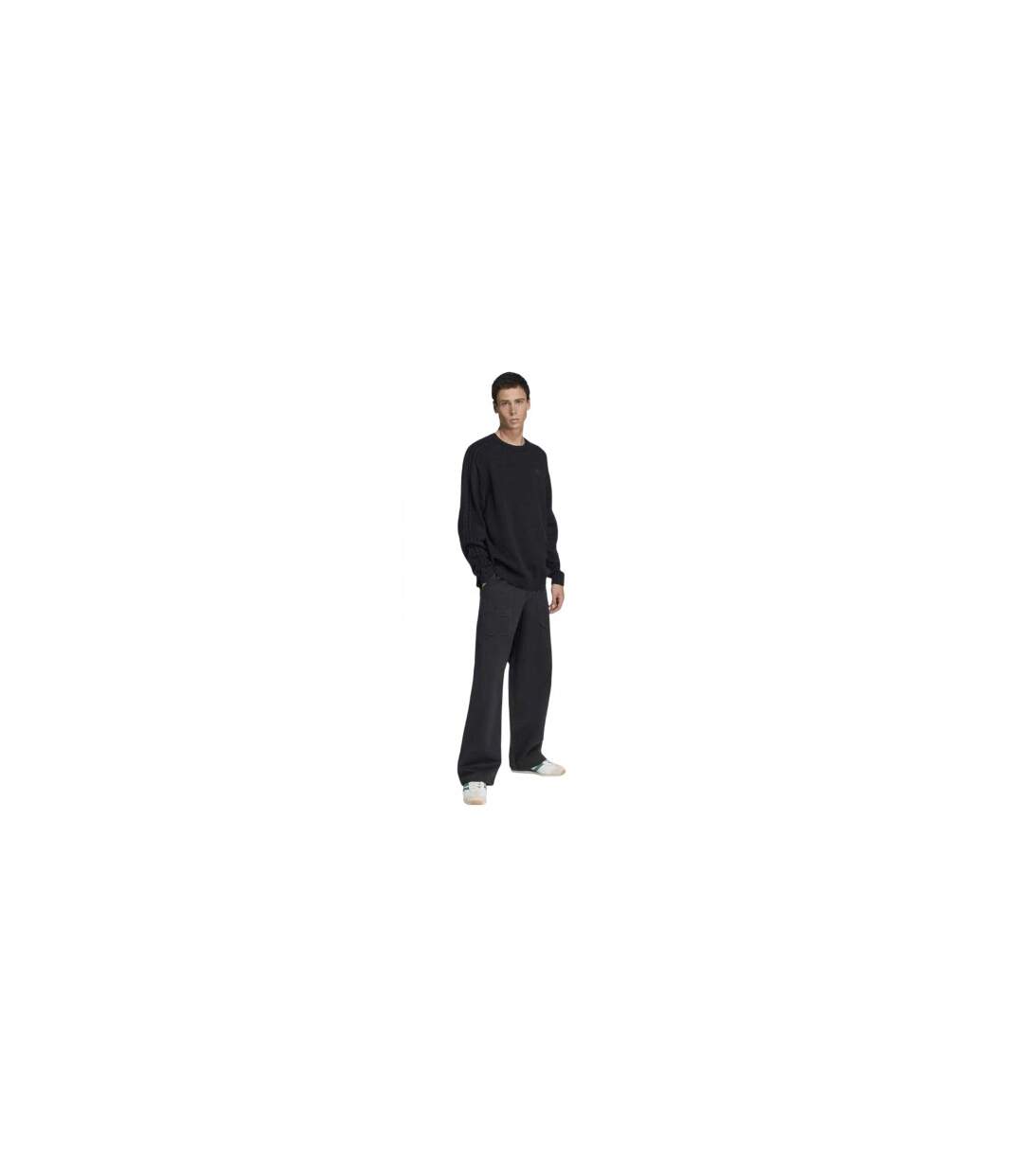 Mens Originals Crew Neck Relaxed Fit Raglan Sweatshirt Black Adidas-1