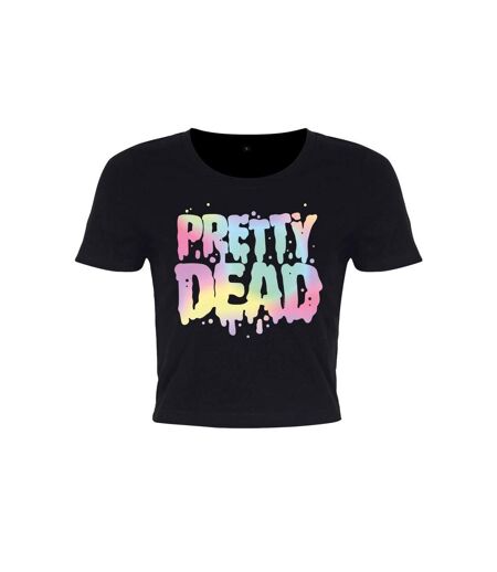 Grindstore Femmes/Ladies Pretty Dead Pastel Goth Crop Top (Noir) - UTGR2910