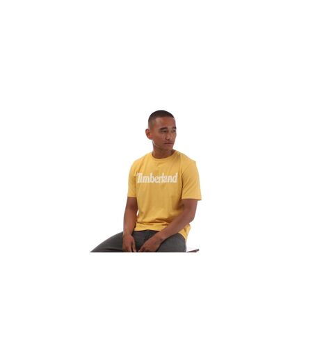 Mens Northwood Wordmark Cotton Crew Neck T-shirt Yellow Timberland