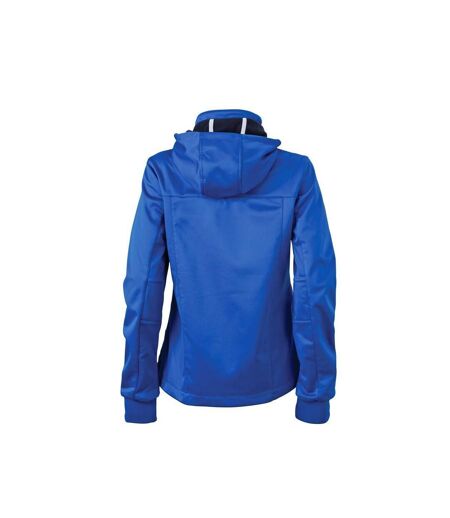 Veste softshell à capuche- femme JN1077 - bleu nautique - coupe-vent et imperméable