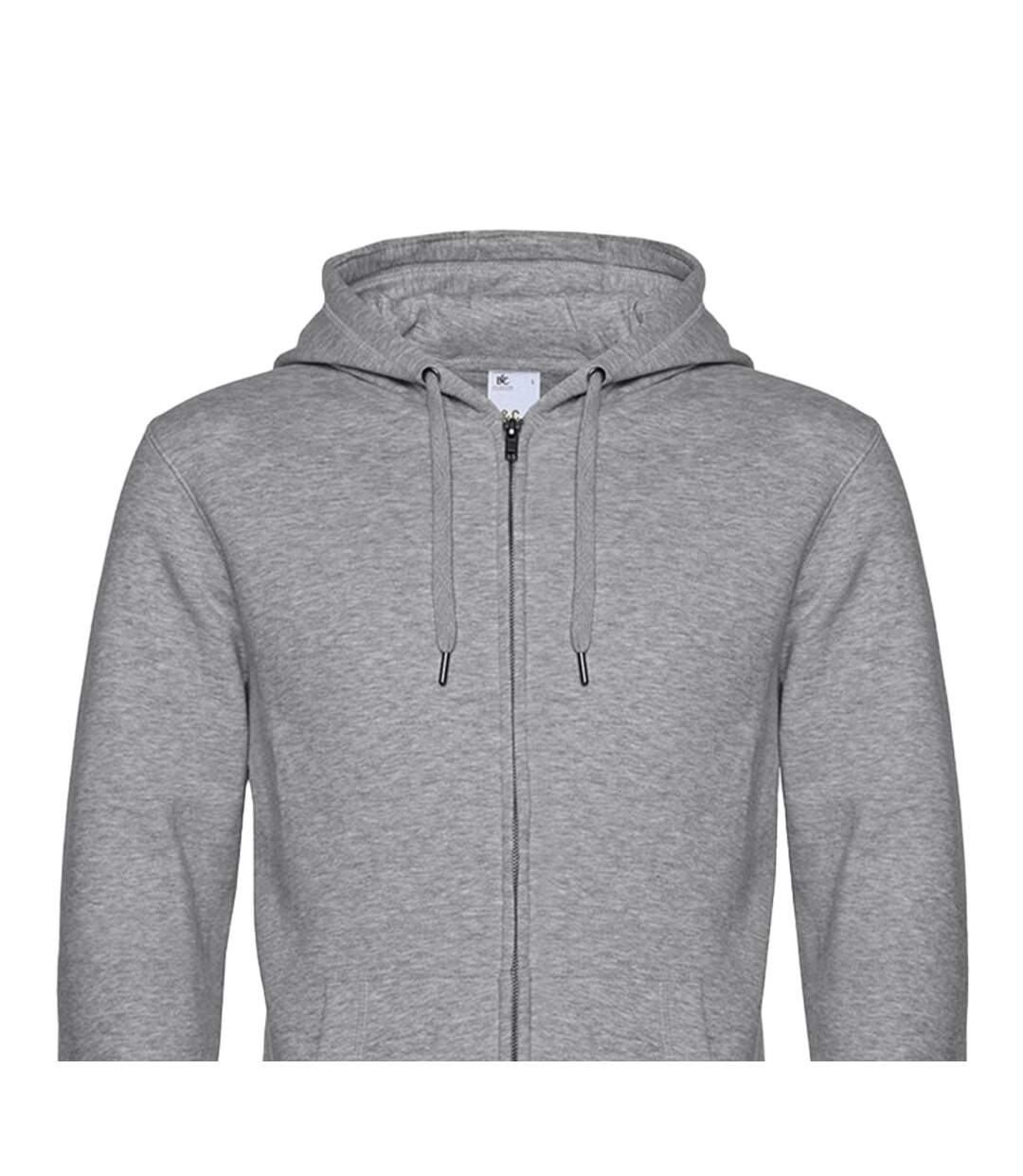 Veste à capuche homme gris chiné B&C-2