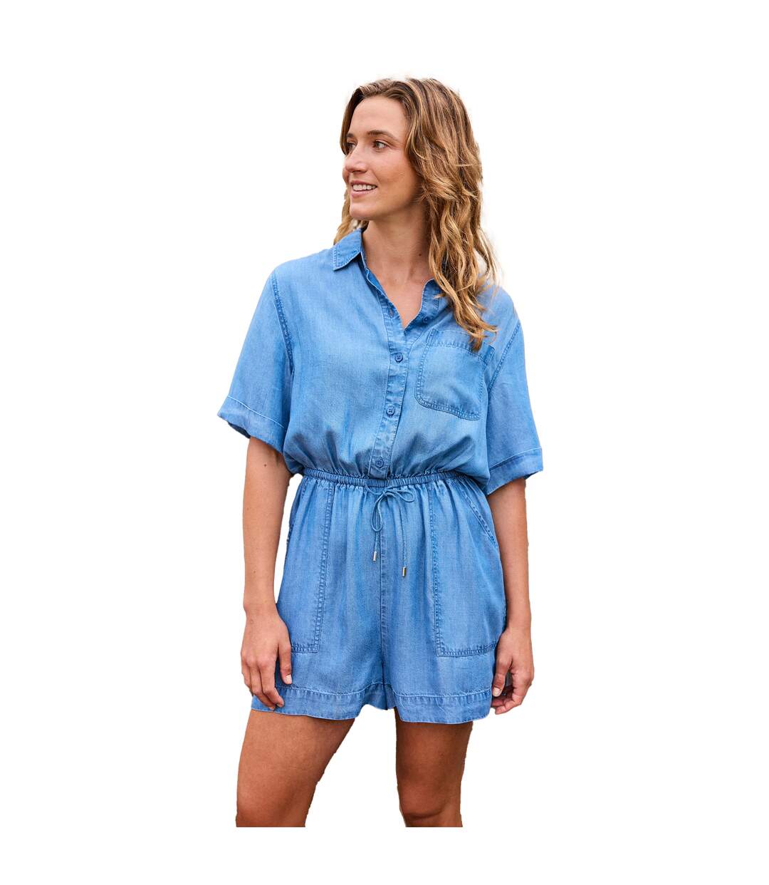 Womens/ladies olivia playsuit light blue Animal-1