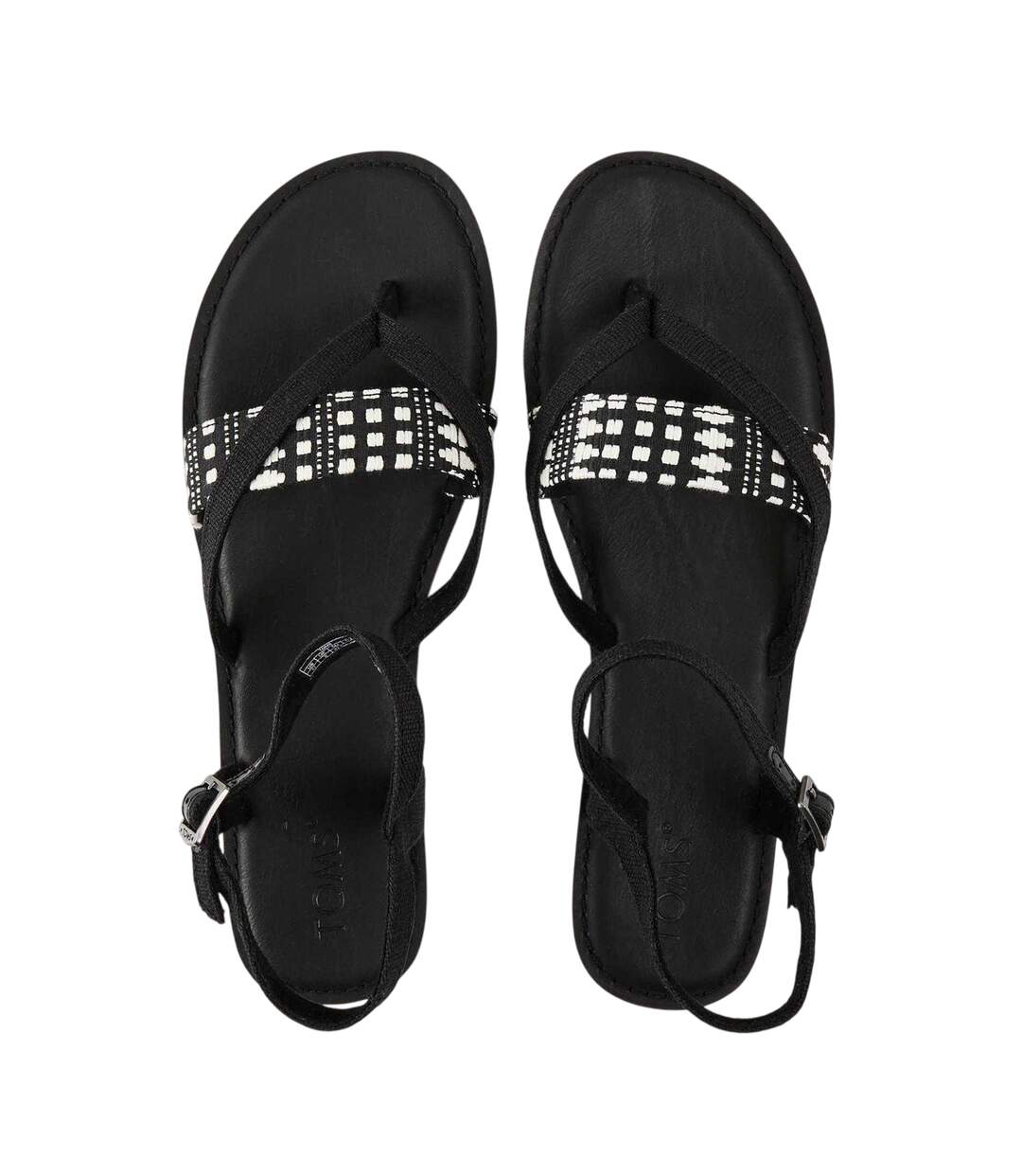 Womens/ladies Lexie Aztec Sandals Black Toms-3
