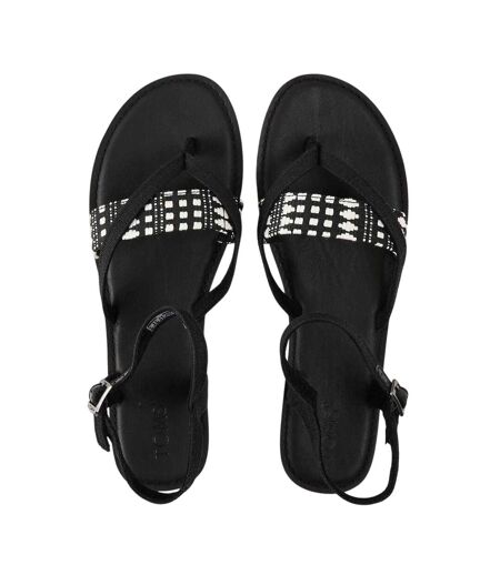 Womens/ladies Lexie Aztec Sandals Black Toms