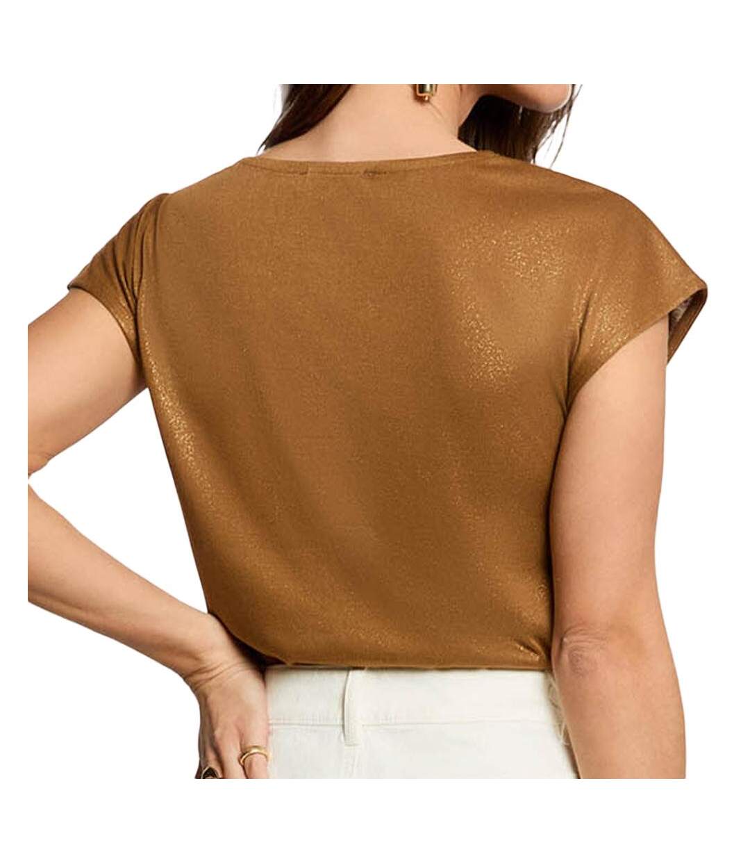 T-Shirt marron femme morgan fantaisie-2