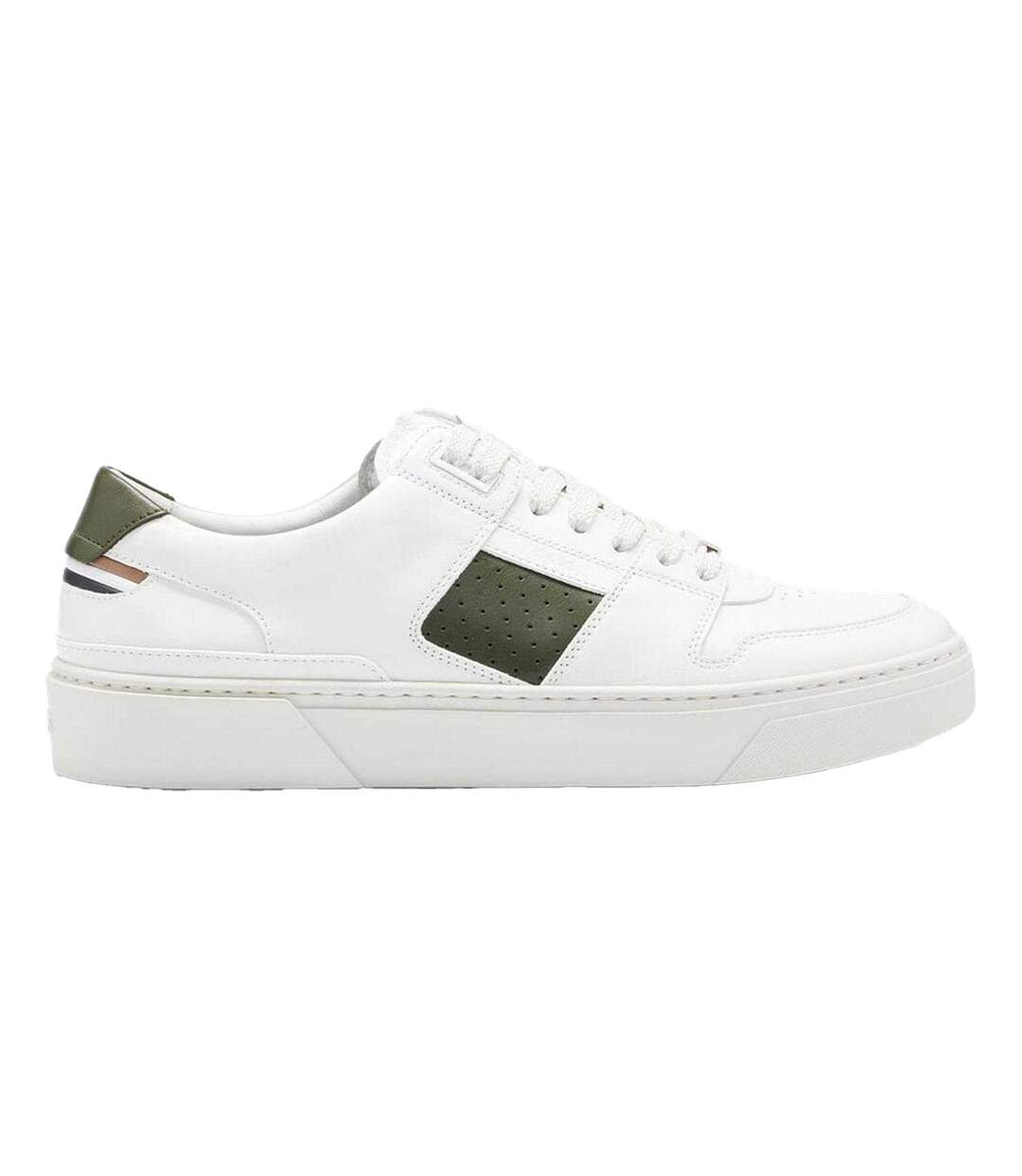 Mens Gary Logo Leather Tennis Trainers White Boss-1