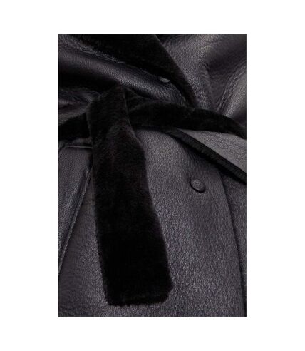 Dorothy Perkins Womens/Ladies Luxe Faux Fur Trim Belt Tall Coat (Black)