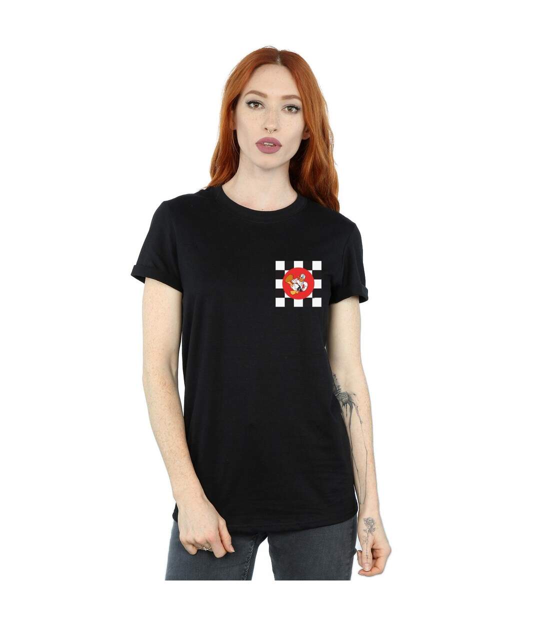 Disney Womens/Ladies Donald Duck Karate Kick Cotton Boyfriend T-Shirt (Noir) - UTBI48650-2