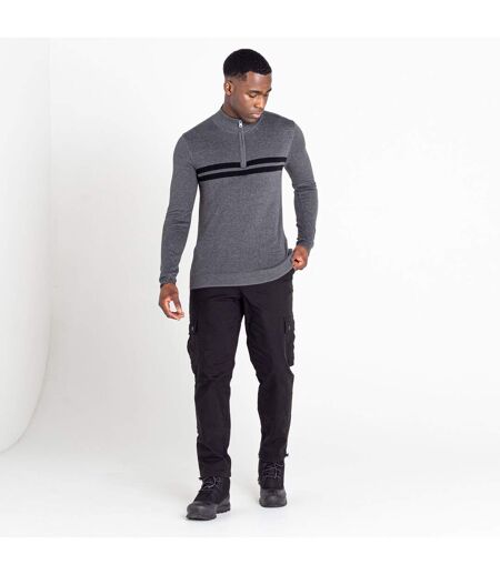 Mens Unite Us Knitted Half Zip Sweatshirt Charcoal Grey Black Dare 2B