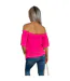 Womens/ladies Ruffle Hem Bardot Top Hot Pink AX Paris-3
