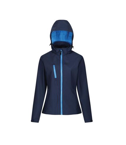 Womens/ladies venturer hooded soft shell jacket navy/french blue Regatta
