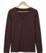 MAYFLOWER NATALI2 — T-shirt manches longues marron choco : douceur et confort en pur coton-1