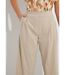 Pantalon droit à pinces ceinture élastiquée-3