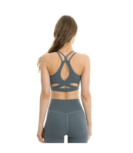 Womens/ladies amaya sports bra slate green Lookus