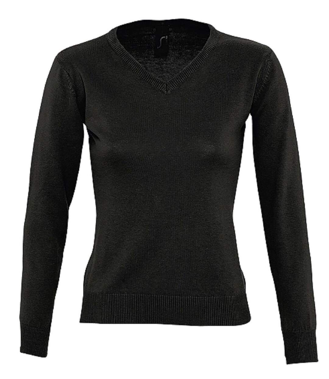 Pull col V - Femme - 90010 - noir