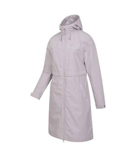 Womens/ladies Hilltop Extra Long Waterproof Jacket Light Beige Mountain Warehouse