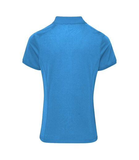 Premier Womens/Ladies Coolchecker Short Sleeve Pique Polo T-Shirt (Sapphire)