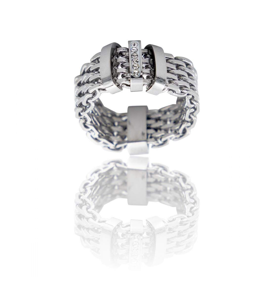 Belle Bague Femme Mailles Strass DAPHNEE-1