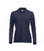 Clique Womens/Ladies Classic Marion Long-Sleeved Polo Shirt (Dark Navy) - UTUB500