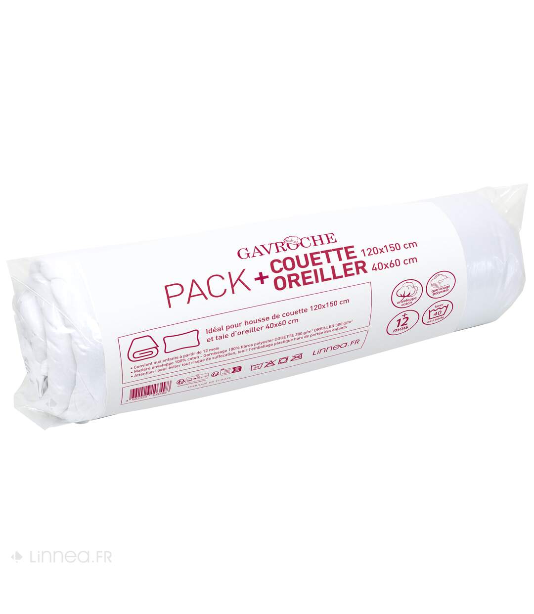 Pack couette et oreiller GAVROCHE polyester Fibre polyester Chaud (hiver) Coton-4