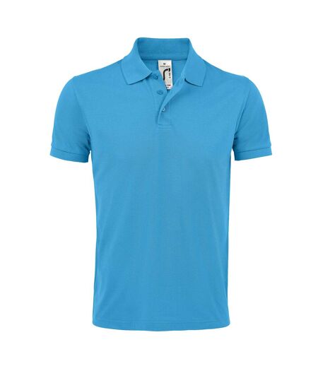 SOLs Mens Prime Pique Plain Short Sleeve Polo Shirt (Aqua) - UTPC493