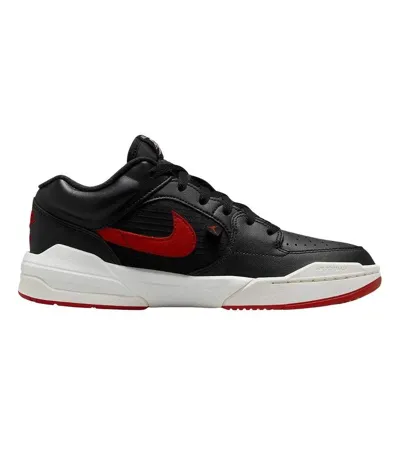 Womens/ladies Jordan Stadium 90 Swoosh Leather Trainers Black Red Nike