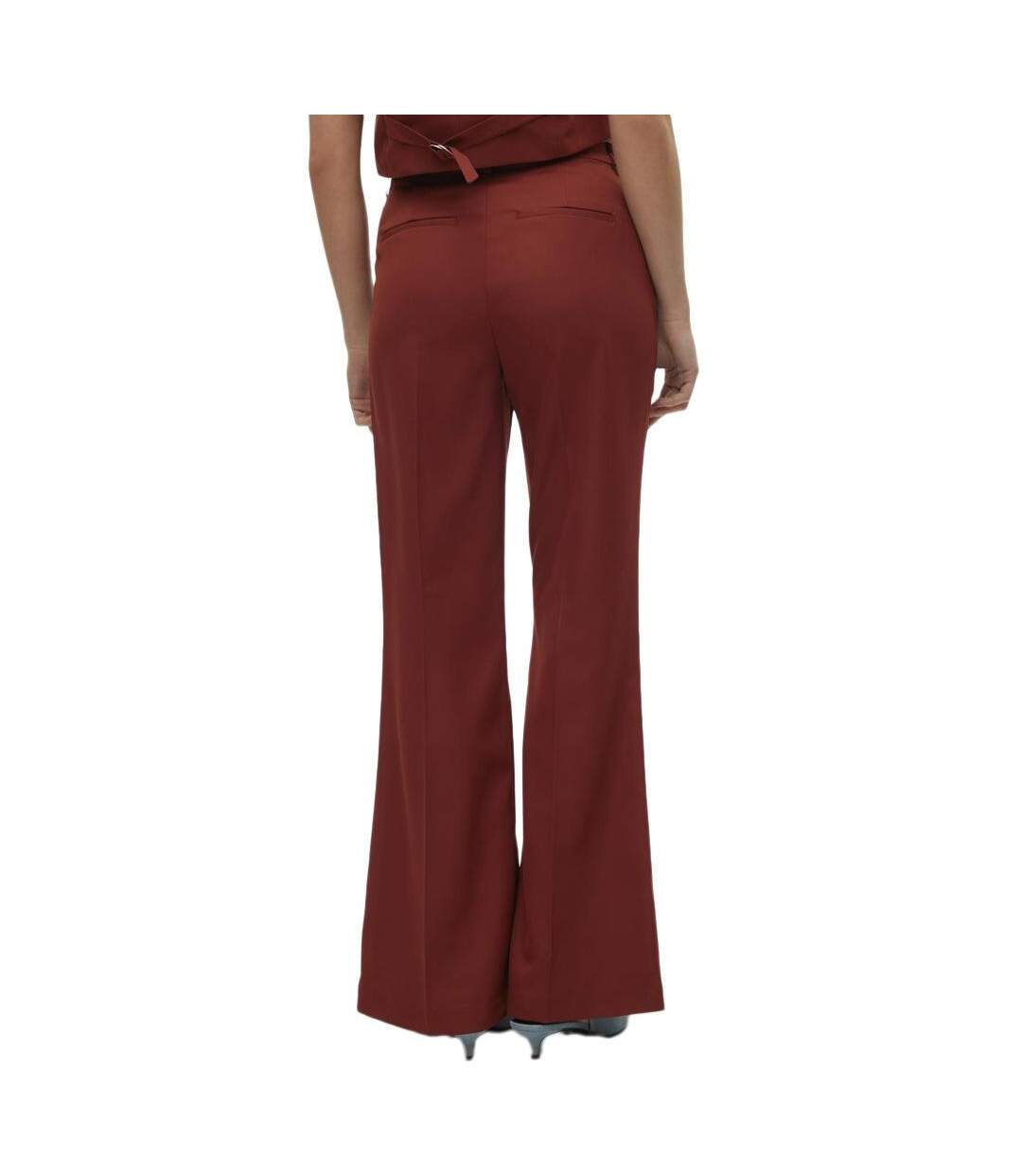 Pantalon à pinces terracotta femme vero moda tara - w34-l30-2