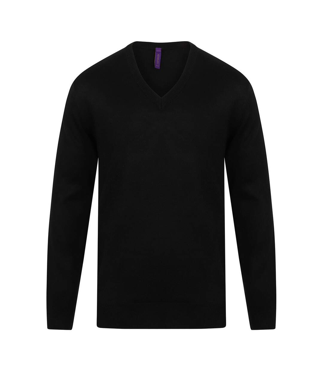 Mens acrylic v neck sweatshirt black Henbury-1